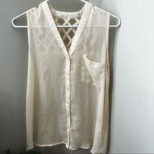 Kirra See Through Button Down Shirt - Women | Color: Nude | Size: S